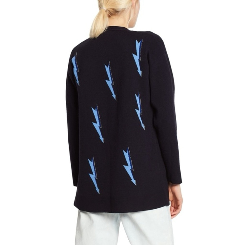Sandro Juste Lightning Bolt Open Front Cardigan Size 1/ S - Picture 2 of 8